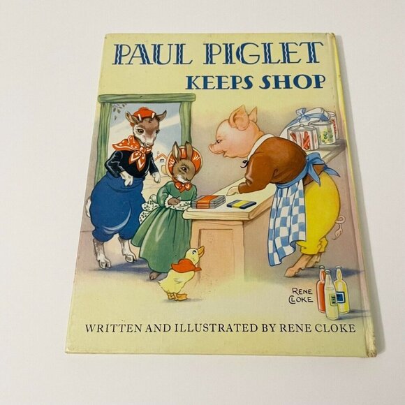 Vtg 1960 Paul Piglet Keeps Shop by Rene Cloke Book - Picture 3 of 16